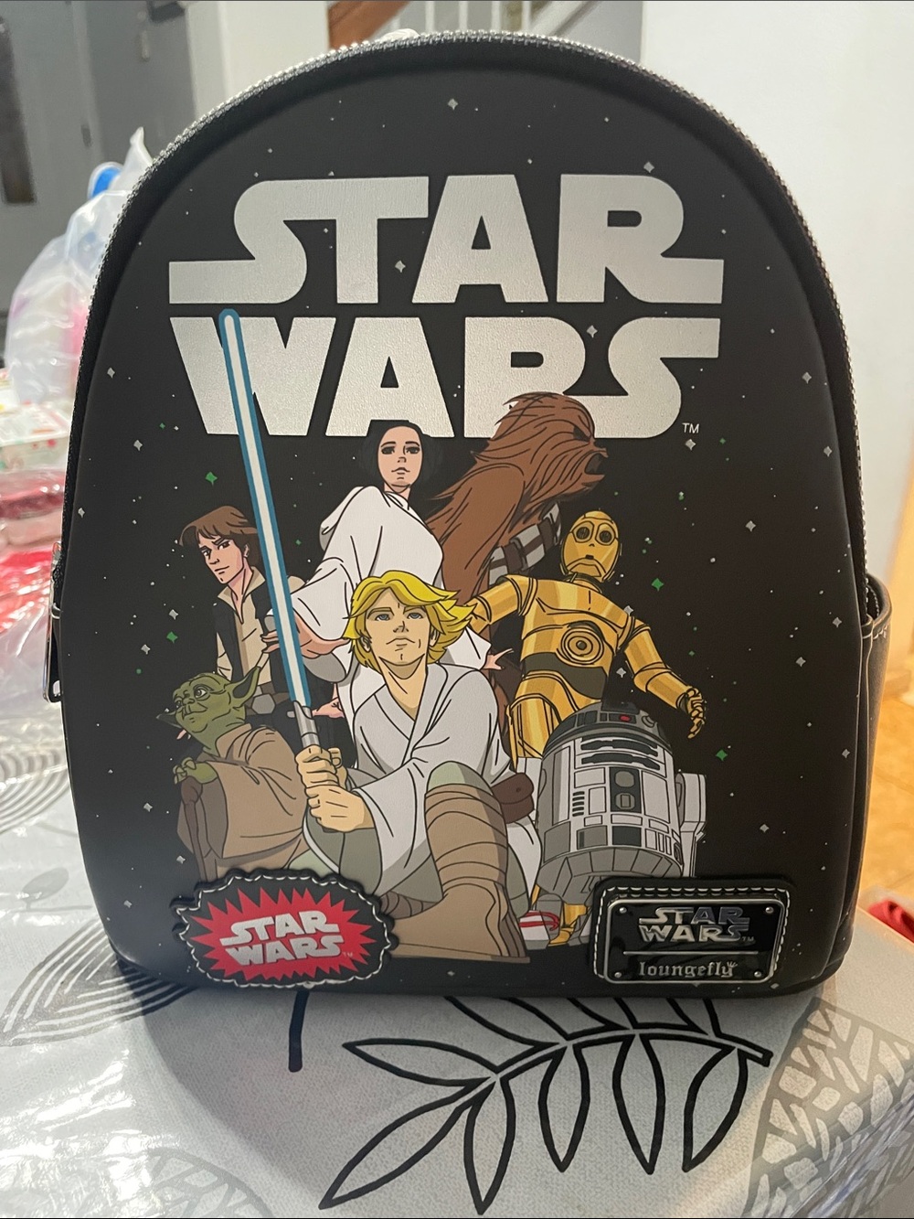 Loungefly Star Wars Black Character Mini Backpack with Colorful Artwork